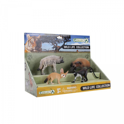 Conjunto Figuras 4 Animais Selvagens - Hiena Listada