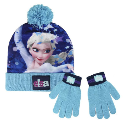 Conjunto Gorro e Luvas Elsa Frozen