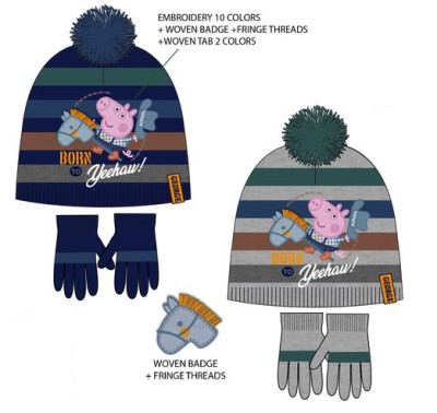 Conjunto Gorro e Luvas George Porquinha Peppa Sortido