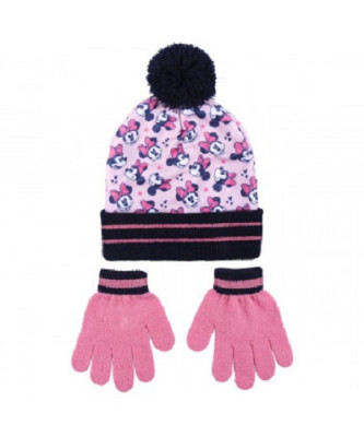 Conjunto Gorro e Luvas Minnie Pink