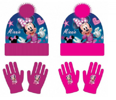 Conjunto Gorro e Luvas Minnie Rosa Sortido