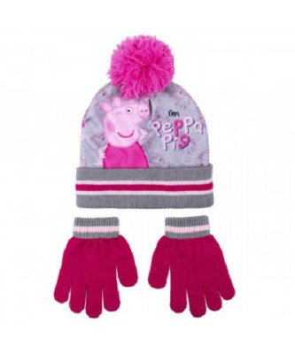 Conjunto Gorro e Luvas Porquinha Peppa Pig