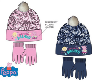 Conjunto Gorro e Luvas Porquinha Peppa Sortido