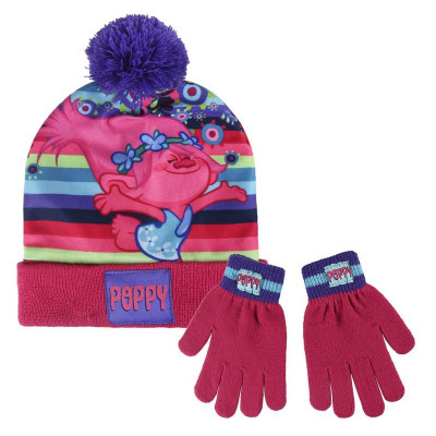 Conjunto Gorro e Luvas Trolls Poppy