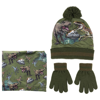 Conjunto Gorro, Gola e Luvas Dino Jurassic World