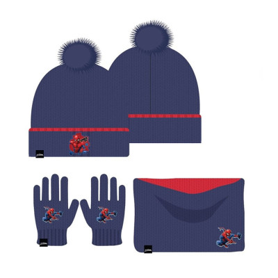 Conjunto Gorro, Gola e Luvas Spiderman Marvel