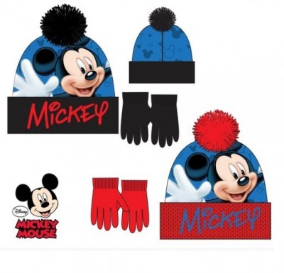 Conjunto Gorro Premium + luvas Mickey Mouse