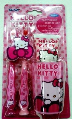 Conjunto hello kitty escova dentes pasta e copo