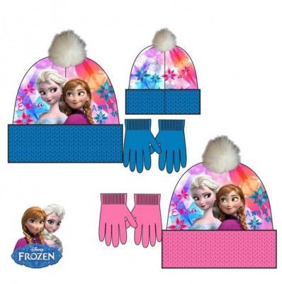 Conjunto Inverno Gorro Luvas Frozen Disney