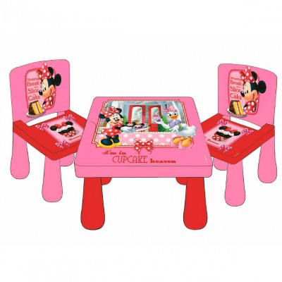 Conjunto Mesa + Cadeiras Cupcake Minnie Mouse