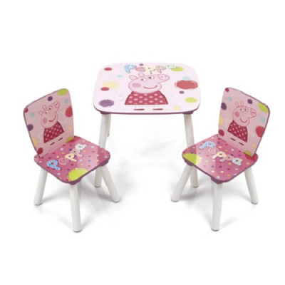 Conjunto Mesa + Cadeiras Porquinha Peppa