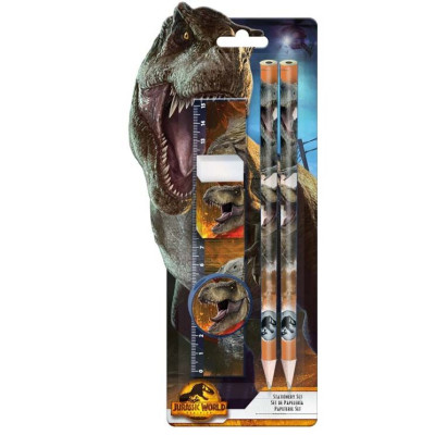 Conjunto Papelaria 5 peças Jurassic World Domínio