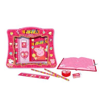 Conjunto papelaria da Porquinha Peppa  - modelo rosa