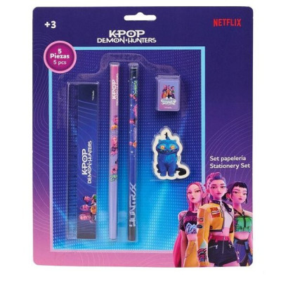 Conjunto Papelaria Guerreiras K-pop 5 Peças