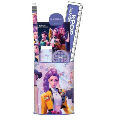 Conjunto Papelaria Guerreiras K-pop 7 Peças