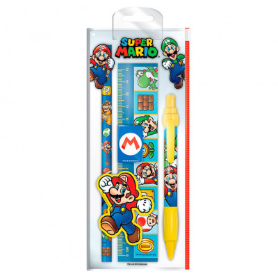 Conjunto Papelaria Super Mario 5 peças