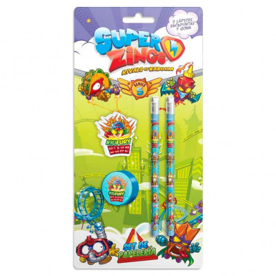 Conjunto Papelaria SuperZings 4 peças