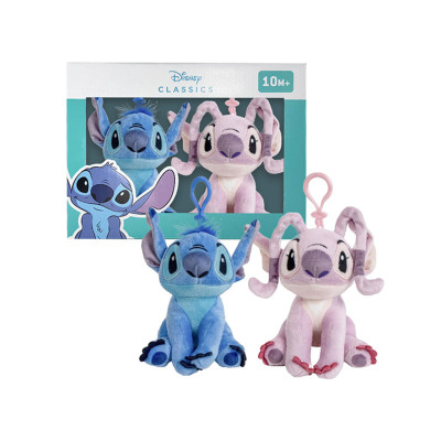 Conjunto Peluches Pendurar Stitch & Angel 12cm