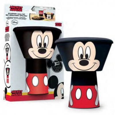 Conjunto Pequeno Almoço Mickey 3 Peças Empilhável