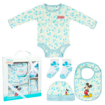 Conjunto Primeira Roupinha Bebé Mickey 4 peças