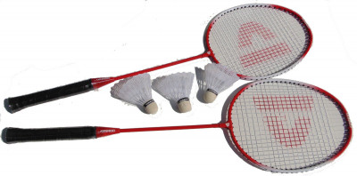 Conjunto Raquetes Badminton Vermelho