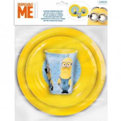 Conjunto refeição amarelo 3 Peças Minions