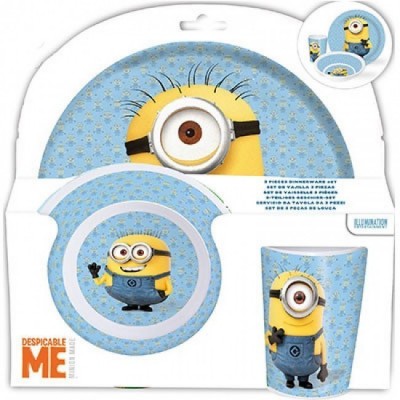 Conjunto refeição azul 3 Peças Minions