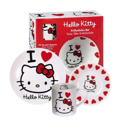 Conjunto refeição cerâmica Hello Kitty