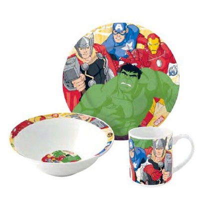 Conjunto refeição cerâmica Marvel Avengers