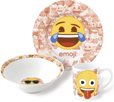 Conjunto refeição em cerâmica de Emoji