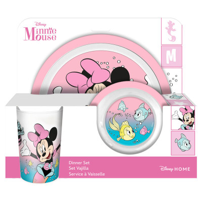 Conjunto Refeição Melamina Minnie Disney Mermaid