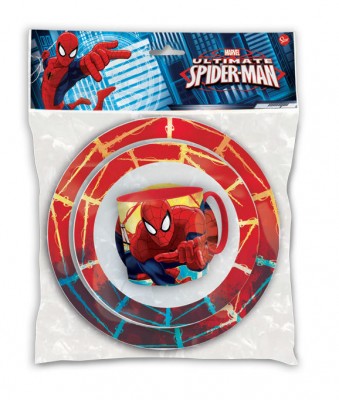 Conjunto refeição micro-ondas Spiderman Red Webs