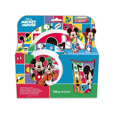 Conjunto Refeição Microondas 5 peças Mickey Disney