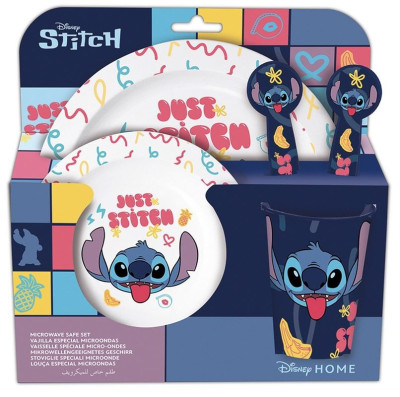 Conjunto Refeição Microondas 5 peças Stitch