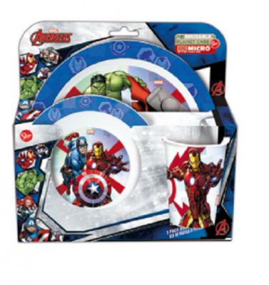 Conjunto Refeição Microondas Avengers Marvel