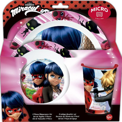 Conjunto Refeição Microondas Ladybug Miraculous