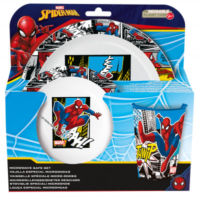 Conjunto Refeição Microondas Spiderman Marvel
