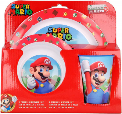 Conjunto Refeição Microondas Super Mario