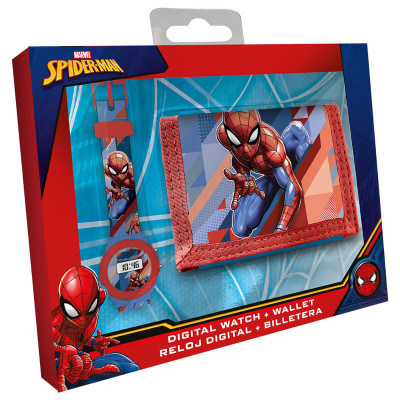 Conjunto Relógio Digital + Carteira Spiderman Marvel