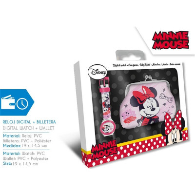 Conjunto Relógio Digital + Porta Moedas Minnie Disney