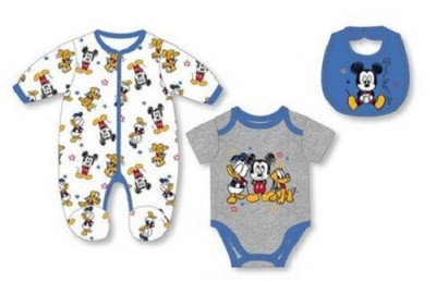 Conjunto Roupa Bebé Mickey Azul