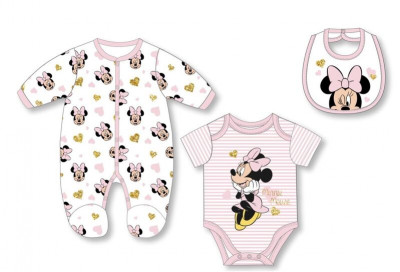 Conjunto Roupa Bebé Minnie Rosa