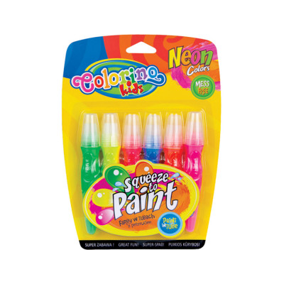 Conjunto Tintas Neon Pincel Colorino 6 Cores