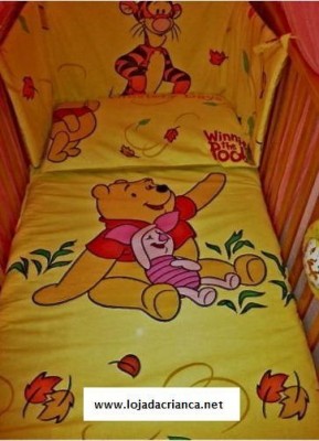 Conjunto winnie the pooh cama de grades