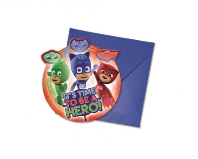 Convites PJ Masks 6 Und