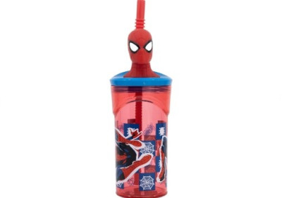 Copo 3D com palhinha Spiderman