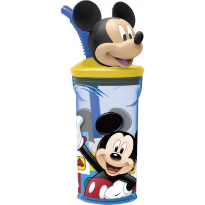Copo Azul c/ fig. 3D Mickey Mouse
