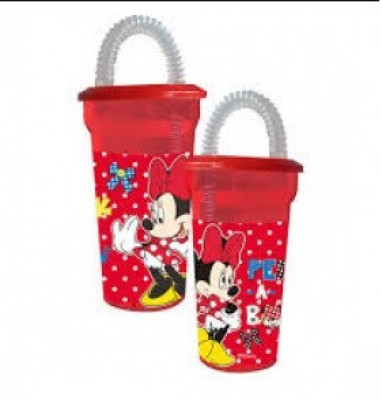 Copo c/ palhinha Disney Minnie Peek a Bow 450ml