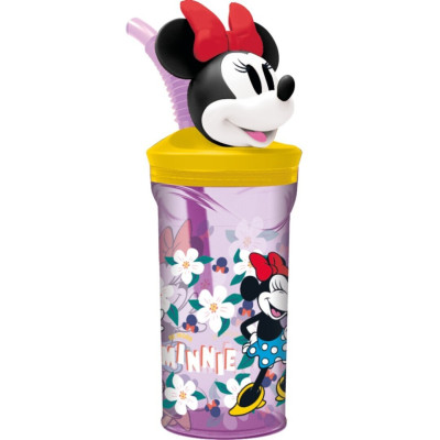 Copo C/ Palhinha e Tampa Minnie Sunshine 3D 360ml