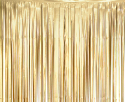 Cortina Decorativa Porta Mat Dourada Clara